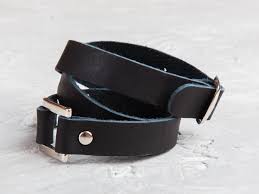 Maybe you would like to learn more about one of these? Double Wrap Leather Bracelet Black Leather Bracelet Wrap Wide Etsy