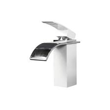 With defined geometric angles and edges, the ara® waterfall bathroom faucet creates a streamlined look of contemporary elegance. Nordic Canada Waterfall White And Chrome Bathroom Faucet The Home Depot Canada