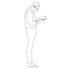 Man Reading A Book Silhouette Architecture Silhouette People Drawing People
