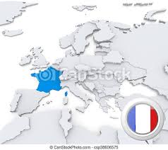 In france, the names of the fast trains are tgv, thalys, and eurostar. France On Map Of Europe Highlighted France On Map Of Europe With National Flag Canstock