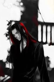 Pin By Gessekai On Gensou No Hana Illusionary Garden Guys With White Hair Anime Guys Shirtless Black Hair With Red Highlights