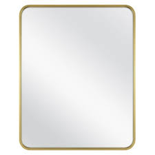 24 X 30 Rectangular Decorative Wall Mirror With Rounded Corners Brass Project 62 In 2020 Mirror Wall Decor Mirror Wall Rectangular Mirror