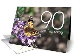 Birthday Wishes In German 90th German Happy Birthday Painted Lady Butterfly Card 60th Birthday Cards 30th Birthday Cards Spanish Birthday Cards