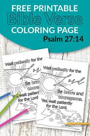 Maybe you would like to learn more about one of these? Free Printable Psalm 27 14 Bible Verse Coloring Page