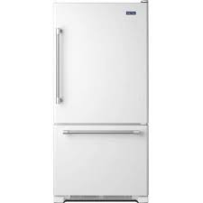 Maytag 30 In W 18 7 Cu Ft Bottom Freezer Refrigerator In White With Stainless Steel Handles Mb Bottom Freezer Bottom Freezer Refrigerator White Refrigerator