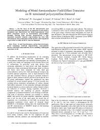 Pdf Modeling Of Metal Semiconductor Field Effect Transistor