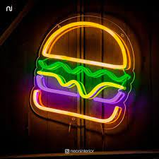 Burger Neon Sign Home Decor Gift Kids Sing Food Neon Etsy Neon Signs Custom Neon Signs Neon Signs Home