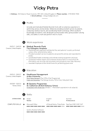 Medical doctors, also referred to as physicians, are medical practitioners who have specifically earned a doctor of medicine degree (m.d.). Medical Records Clerk Resume Example Kickresume