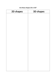 Boost your child's understanding of geometry dimensions with this worksheet that challenges her to match 2d and 3d shapes. Sort The 2d And 3d Shapes Teaching Resources