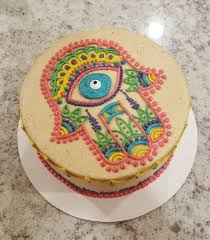 These Cakes Are Probably The Good In The World Hamsa Hand Cake Evil Eye Cake Custom Cakes Evil Eye Hand