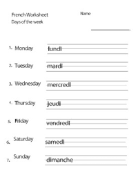 To open a worksheet in a new window, just hold shift while clicking the link. French Days Of The Week Worksheets Teachers Pay Teachers