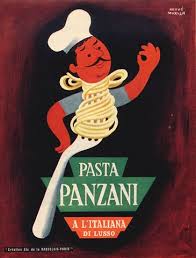1952 Ad By Hervey Morvan For Panzani Pasta Etichette Vintage Pubblicita Vintage Poster