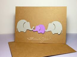 Funny baby shower card messages. Baby Elephant Thank You Note Card Purple And Grey Elephants Eleph Aftcra