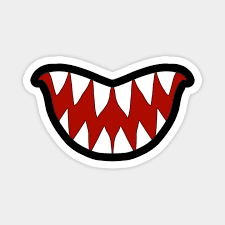 Funny Cartoon Monster Big Sharp Teeth Smile Teeth Magnet Teepublic Funny Monstersmile Cartoony Cartoonmonster Sharpteeth S Cartoons Funny Magneten