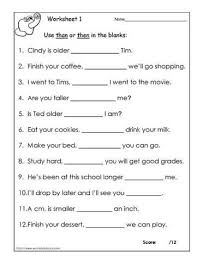 Then Vs Than Worksheet 1 Worksheets Grammar Worksheets Phonics Worksheets English Grammar Worksheets