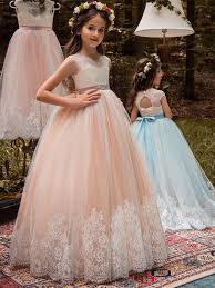 Commander toujours votre taille habituelle car nous taillons français. Robe Ceremonie Fille Princesse Rose Poudree Tulle Dentelle Robe De Bal Enfant