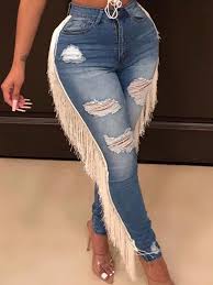 Dresses 18th Birthday Outfit Ideas 2020 Plus Size Distressed Tassel Trim Jeans Plus Size Birthday Outfits Birthday Outfit For Women 18th Birthday Outfit