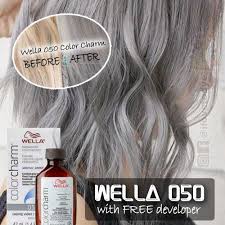 How To Mix Wella 050 With Developer In 2020 Wella 050 Toner For Blonde Hair Silver Blonde Hair