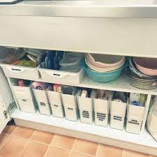 キッチン 収納 テープライター シンク下収納 セリア などのインテリア実例 2016 03 10 10 13 43 roomclip ルームクリップ 収納 アイデア シンク下 収納 アイデア キッチン