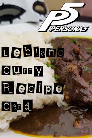 Get in on this curry! Persona 5 Official Leblanc Curry Aniplex Recipe Card Translation Youtube Video Included Recipes Recipe Cards Food