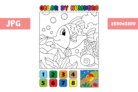 All you have to to do is a bit of research and you will be able to obtain the exact type of number worksheets, math worksheets, alphabet. Coloring Page Color By Numbers Fish Graphic By Mybeautifulfiles Creative Fabrica
