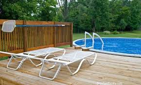Beneath a pea gravel patio in northern california is a weed barrier. 32 Beautiful Above Ground Pool Deck Ideas Designs On A Budget