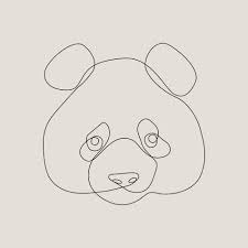 One Line Panda Art Print By Huebucket X Small Panda Art Dog Line Art Panda Tattoo