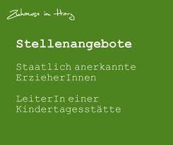 Bewirb dich jetzt auf deinen neuen job. Zuhause Im Harz Es Gibt Aktuelle Stellenangebote In Der Verbandsgemeinde Vorharz Gesucht Werden Staatlich Anerkannte Erzieherinnen Und Leiterin Einer Kindertagesstatte Fur Weitere Infos Bitte Hier Entlang Http Www Vorharz Net De Stellenangebot