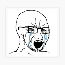 Sad and Angry Wojak Sticker for Sale by Blackened Being | Redbubble