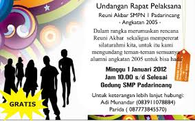 Contoh surat undangan resmi osis. Undangan Rapat Pelaksana Reuni Akbar 2005 Adi Munandar