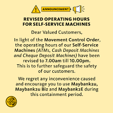 Maybank will be charging a fee for customers using cash and cheques for repayments of credit card or loan financing starting 1 october this year. Maybank Atm Cash Deposit Cheque Deposit Machines å°†ä»Žå³æ—¥èµ·è°ƒæ•´è¿ä½œæ—¶é—´ Leesharing