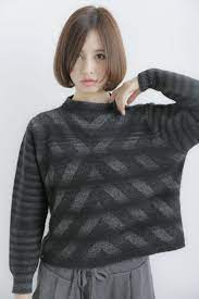 前髪長めのクールボブスタイル カラーはショコラベージュ 可愛くも かっこ良くもいける簡単スタイリングヘア ワンカールのパーマでさらに時短スタイリングができます どんな方にも似合わせやすいスタイル カラーは艶を大事にした深みのある色 原宿美容室