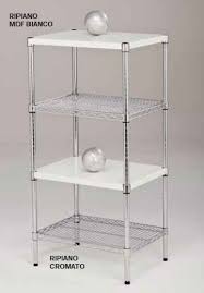 Scaffali in acciaio cromato componibili. Ripiani Cromati Per Iron
