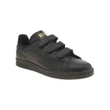 Adidas Black And Gold Trainers Womens Adidas Black Gold Stan Smith Comfort Trainers Black Adidas Shoes Strappy Shoes