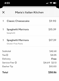 Marias Italian Kitchen Doordash Receipt Renes Points