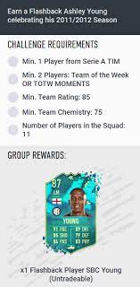 Parmi les défis de création d'equipe (dce) du mode fut de fifa 20, ea propose des défis autour des cartes flashback comme celle de ashley young dont voici la solution. Fifa 20 Ashley Young Flashback Sbc Announced Requirements Fifaultimateteam It Uk