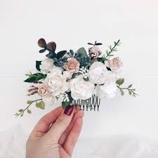 Wedding hairstyles for long hair. Wedding Flower Hair Comb White Flower Hair Comb Flower Hair Etsy