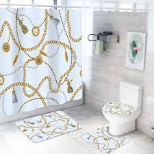 Top produit luxury shower curtains pas cher sur aliexpress france ! 2021 Sets Luxury Shower Curtain Sets With Bath Rug Toilet Lid Cover Floor Mat Waterproof Bath Curtain Baroque Vintage Style From Ziyu168 49 43 Dhgate Com
