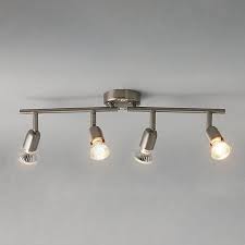 House By John Lewis 4 Spotlight Ceiling Bar Brushed Chrome Spot Light Fittings Ceiling Lights Kitchen Light Fittings