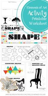 Elements Of Art Shape Elementary Middle Or High School Art Activity School Art Activities Elements Of Art Art Lessons Middle School