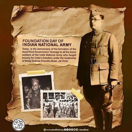 Foundation Day of Indian National Army Today, is the anniversary of the formation of the Azad Hind Government. Homage to all the brave soldiers of the India National Army who fought bravely