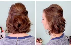A quick guide about short hairstyles. Partial Updos For Medium Hair Quick Half Up Hairstyle For Short Hair Youtube Short Wedding Hair Half Up Hair Prom Hairstyles For Short Hair