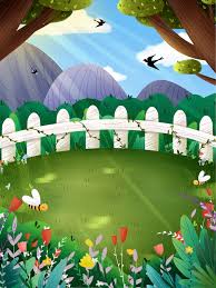 Spring Garden Background Design Garden Bee Fence Background Image For Free Download