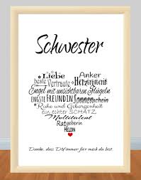 Artikelnr G 244 Druck Din A4 Motiv Schwester Herz Weil Die Schwester E Geschenk Schwester Tolle Geschenke Selbstgemachte Geschenke Fur Den Partner