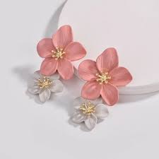 Hibiscus Flower Drop Earrings 16 Colors Low Stock In 2021 Flower Earrings Studs Wedding Party Jewelry Flower Jewellery