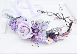 Lavender Crown Purple Flower Crown Rustic Flower Crown Etsy Flower Crown Bridesmaid Bridesmaid Crown Purple Crown