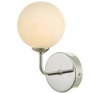 där lighting Feya Wall Light Polished Chrome Opal Glass Factory Sale Black  Friday | Electronics
