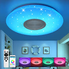 Whether you're outfitting a beach house, want a coastal beach theme living room, or you're searching for fun ceiling light ideas to add to a dining room, bedroom, or children's room, this light is a versatile choice. Jdong Children S Bedroom Ceiling Light With Bluetooth Speaker Remote Control And App Control 24 W Colour Changing Starry Sky Dimmable Ceiling Light 2800 6500 K Amazon De Lighting