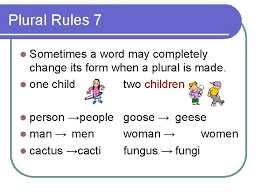 Car ( i have one car.) there are several rules for how to form the plural depending on the ending of the noun in the singular form. Plural Rules Part One By Brian Carruthers Plural