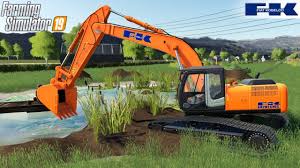 Completing a series of short, connecting sections is more efficient than digging a series of. Farming Simulator 19 Fiat Kobelco Excavator Digs A Pond Youtube